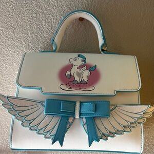 Danielle Nicole White and Blue Pegasus Mini Bag